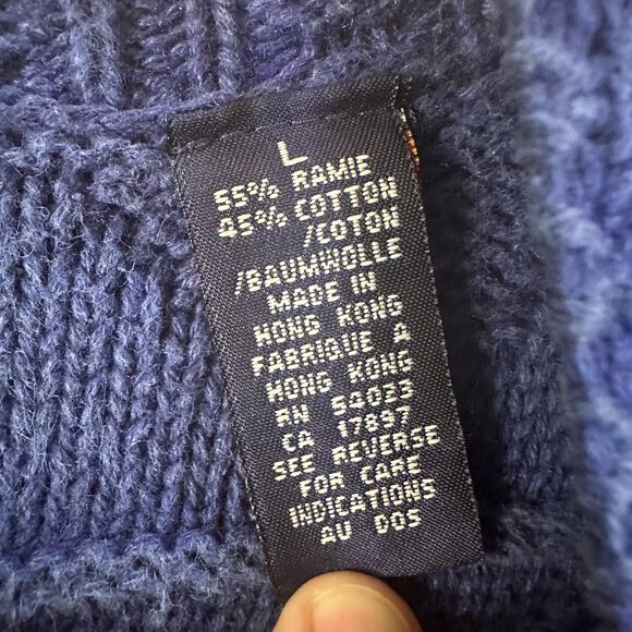 GAP Men's Vintage Blue Chunky Mock Neck Warm Cozy Sweater Size L - Picture 5 of 6